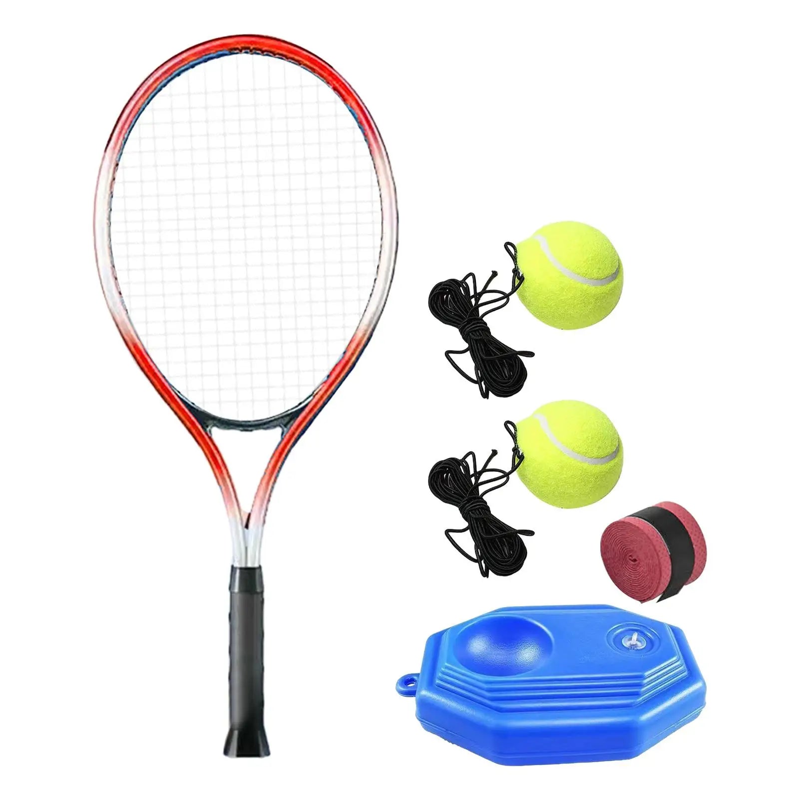 Tennis Trainer Rückprallball – Selbsttrainingsgerät für Anfänger | Einzeltraining Tennis Übungsgerät für Garten, Park & Hinterhof Kaufschwan® Set inkl. 2 Tennisbälle
