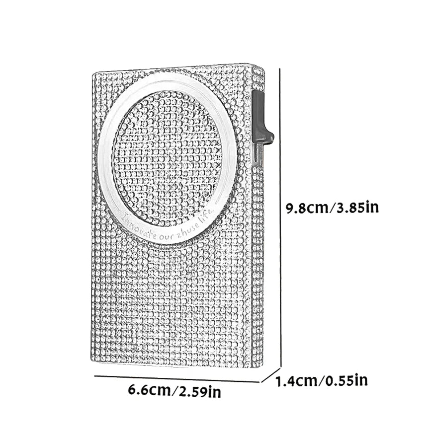 Minimalistische Damen Geldbörse aus Aluminiumlegierung – Magnetischer Automatischer Pop-Up Kartenhalter mit Diebstahlschutz & Blockierung Kaufschwan®