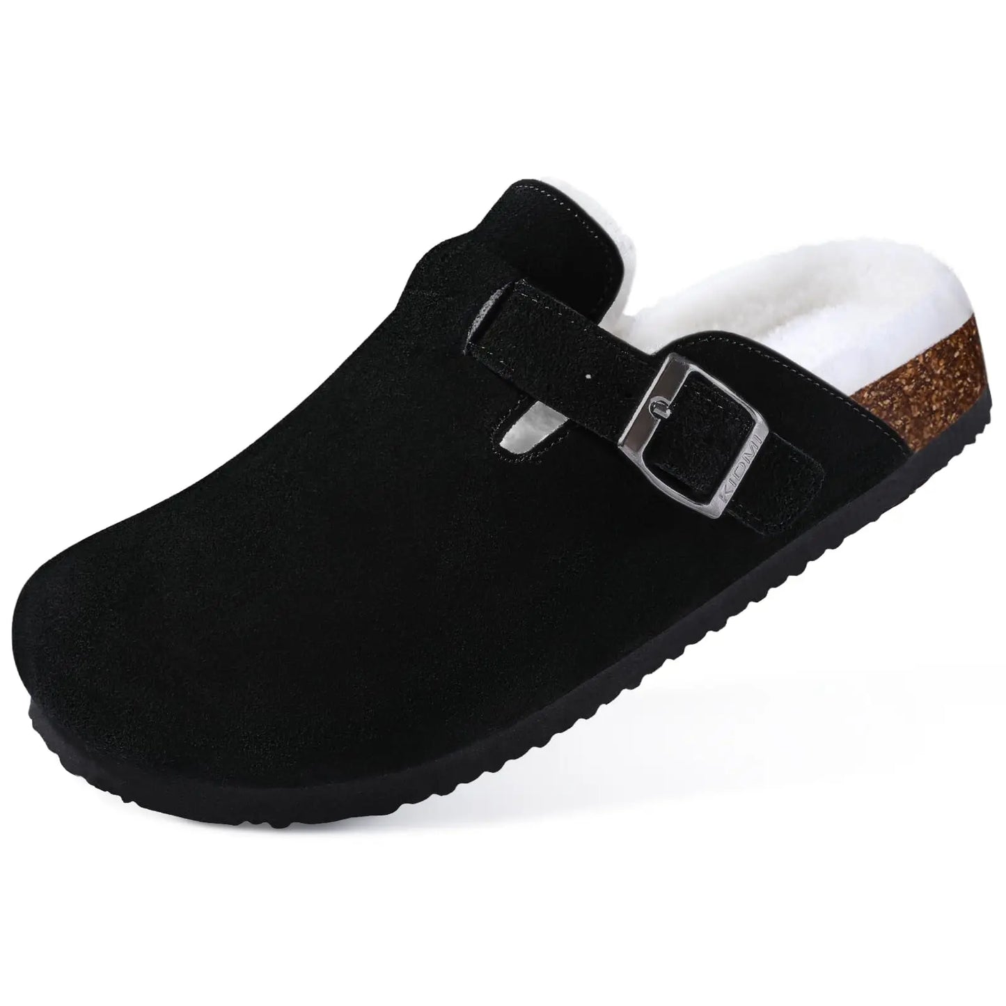 Klassische Winter-Pantoffeln | Unisex Fell-Suede Clogs | Kuschelige Hausschuhe mit Verstellbarer Schnalle & Kork-Fußbett Kaufschwan®
