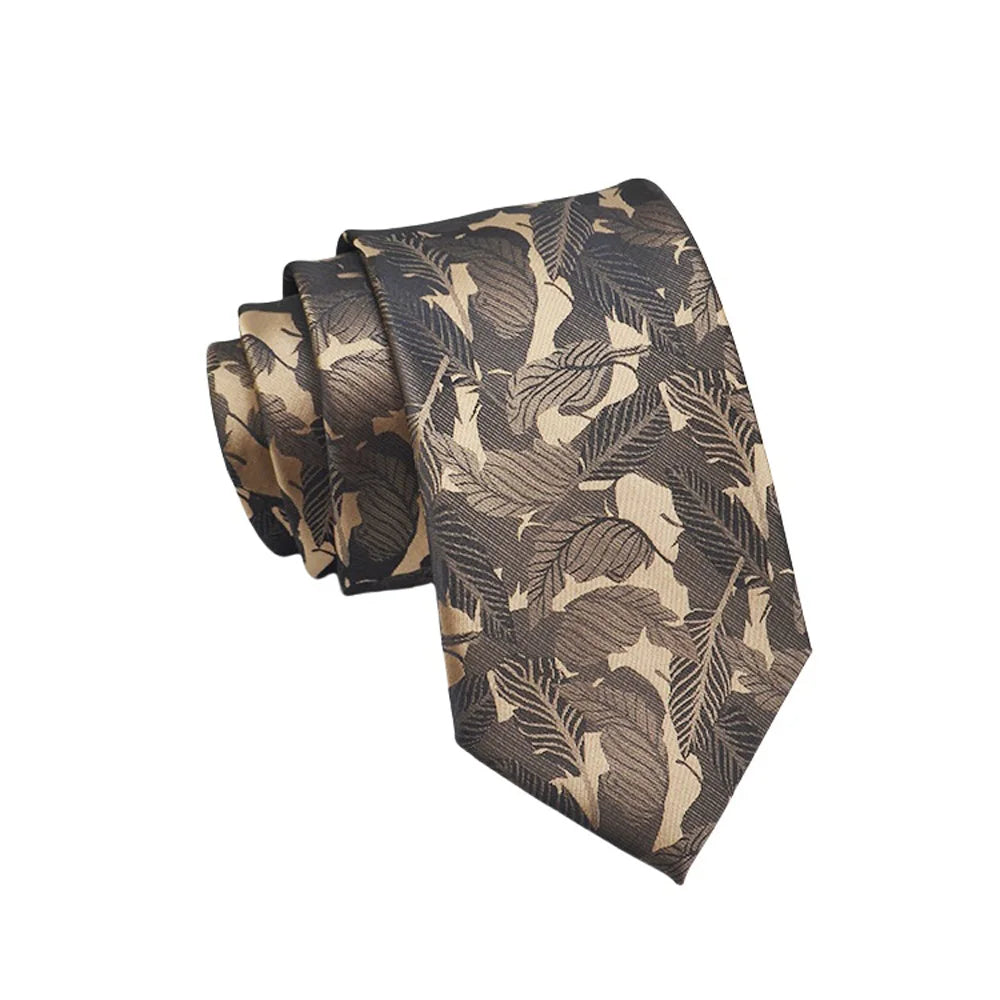 Herren Jacquard-Krawatte 8 cm – Hochwertige Krawatte mit Punkt- & Blumenmuster | Elegantes Accessoire für Business, Büro & Hochzeit