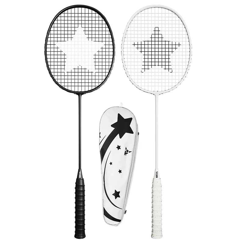 Professionelles Badminton Set – 4U Aluminium-Carbon Schläger mit 2 Federbällen & Tragetasche | Outdoor Trainings Battledore Set Kaufschwan®