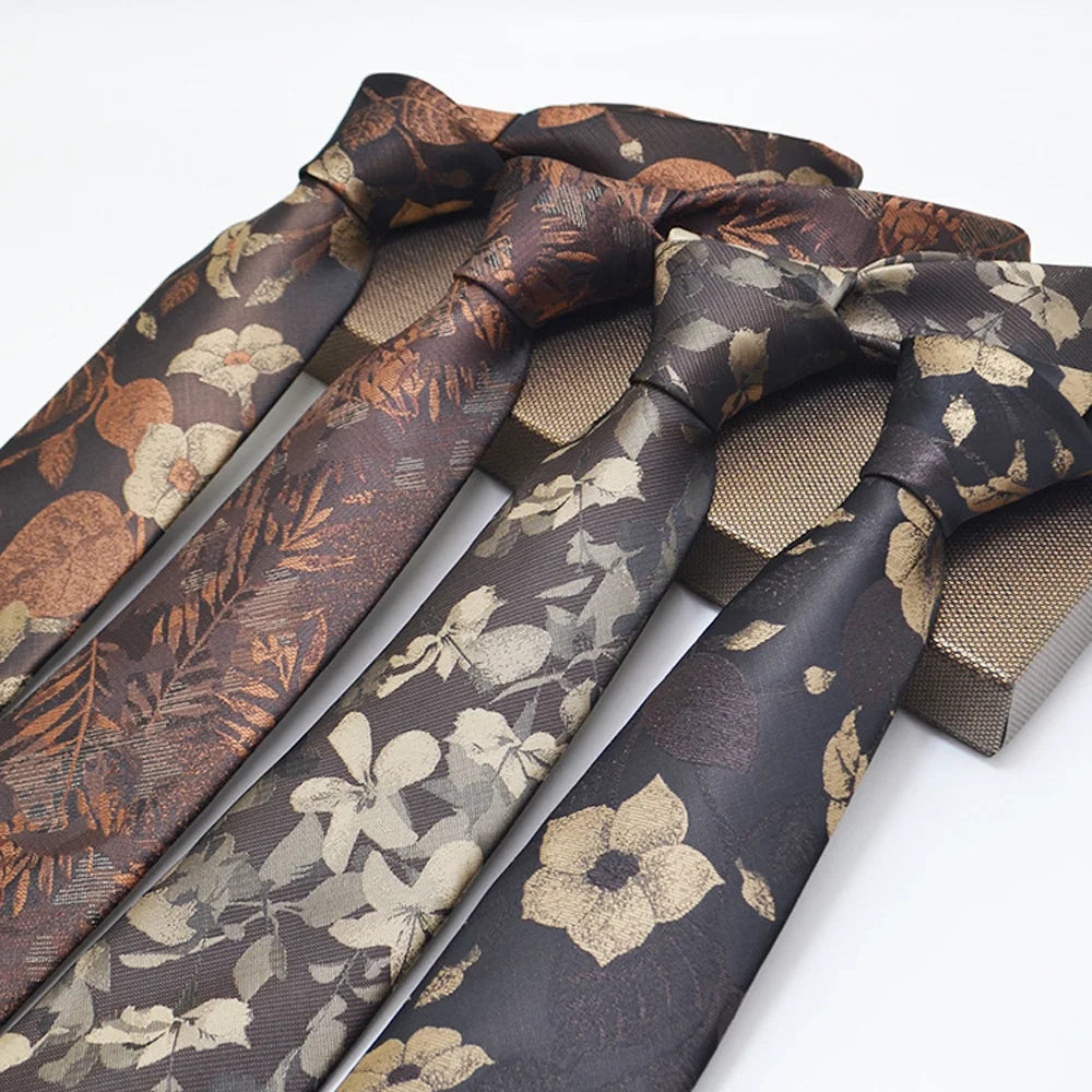 Herren Jacquard-Krawatte 8 cm – Hochwertige Krawatte mit Punkt- & Blumenmuster | Elegantes Accessoire für Business, Büro & Hochzeit Kaufschwan®