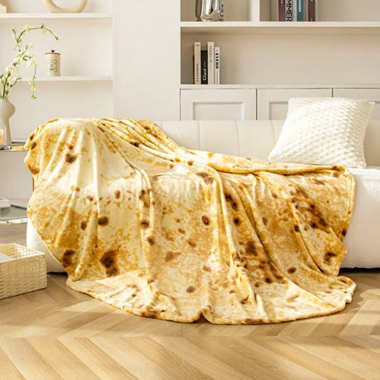 Weiche & Warme Mexikanische Tortilla Flanell Decke – Runde Kuscheldecke für Sofa, Bett, Büro, Reisen & Camping Kaufschwan®