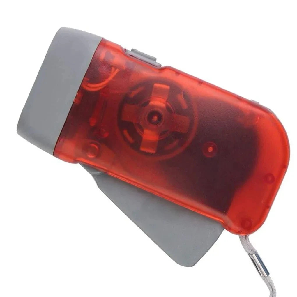 3 Led Hand-Dynamo Taschenlampe – Kurbelbetriebene Wind-Up Lampe | Selbstladende Camping-Leuchte für Outdoor, Zuhause & Notfälle Kaufschwan® Rot