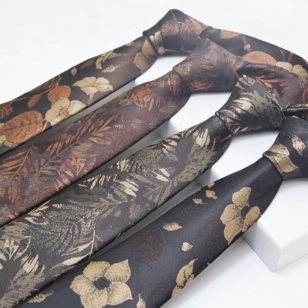 Herren Jacquard-Krawatte 8 cm – Hochwertige Krawatte mit Punkt- & Blumenmuster | Elegantes Accessoire für Business, Büro & Hochzeit Kaufschwan®