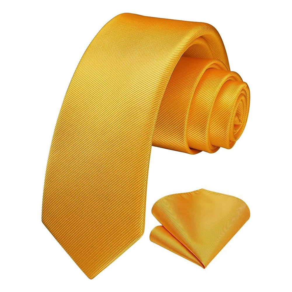 Herren Seidenkrawatten-Set – 6 cm Schmale Krawatte mit Passendem Einstecktuch | Elegantes Geschenk für Hochzeit, Business & Formelle Anlässe