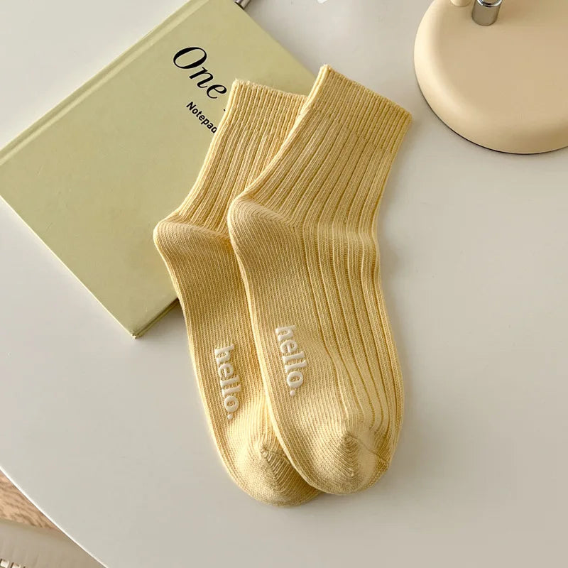 Süße Damensocken | Mode Frühling/Sommer | Weich, Atmungsaktiv, Schweißabsorbierend Bunte Socken Kaufschwan® Gelb Einheitsgröße