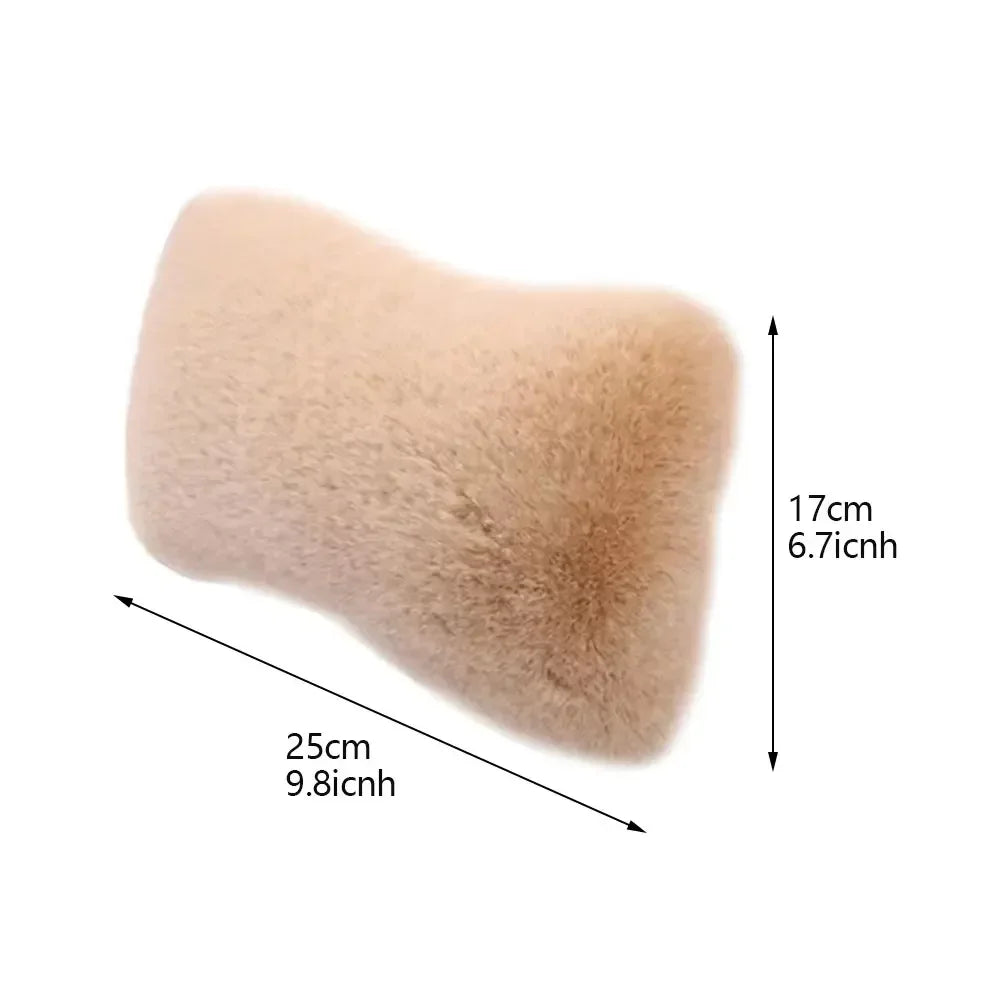 Winter Car Seat Neck Rest Pillow Plush Car Headrest Plush Cushion Warmth and Comfort Universal Lumbar Pillow Support Accessories Kaufschwan®