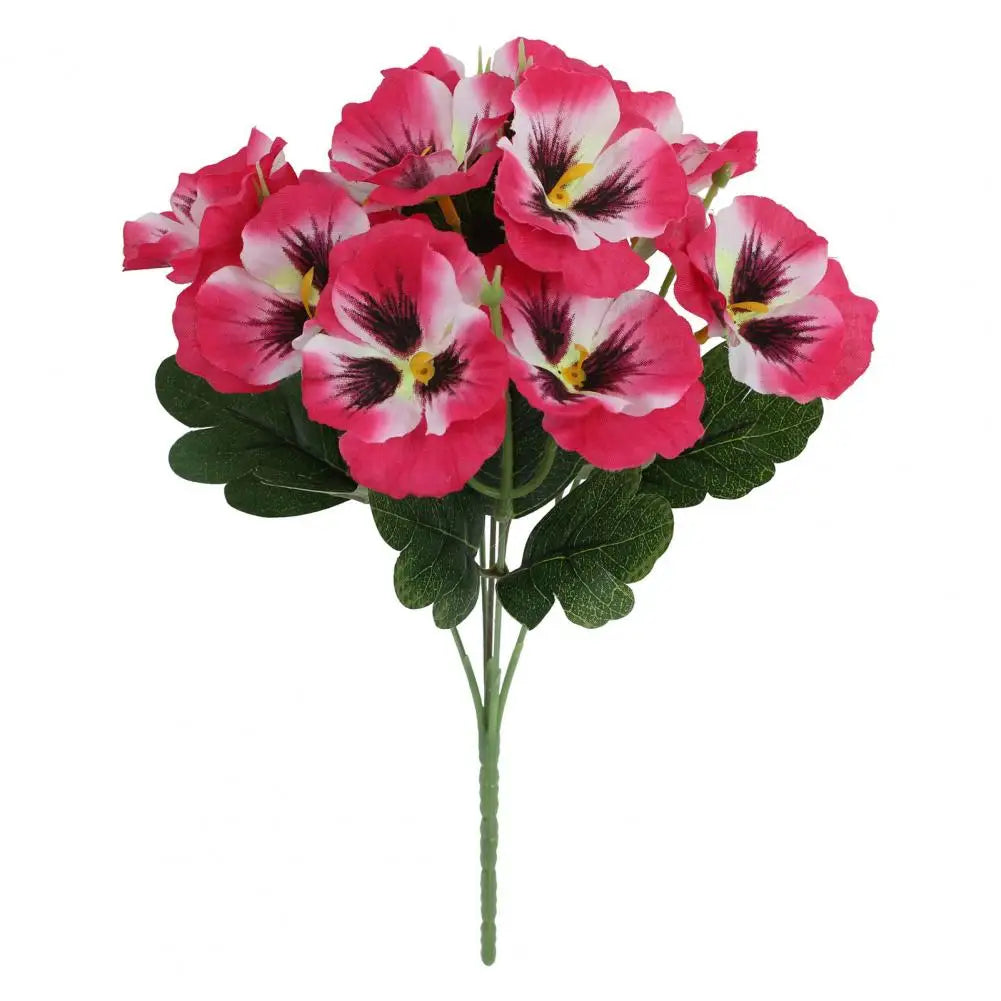 Künstliche Stiefmütterchen – UV-beständiger Kunstblumenstrauß für Vase, Garten, Veranda, Balkon & Innen-/Außendekoration Kaufschwan® Rosa
