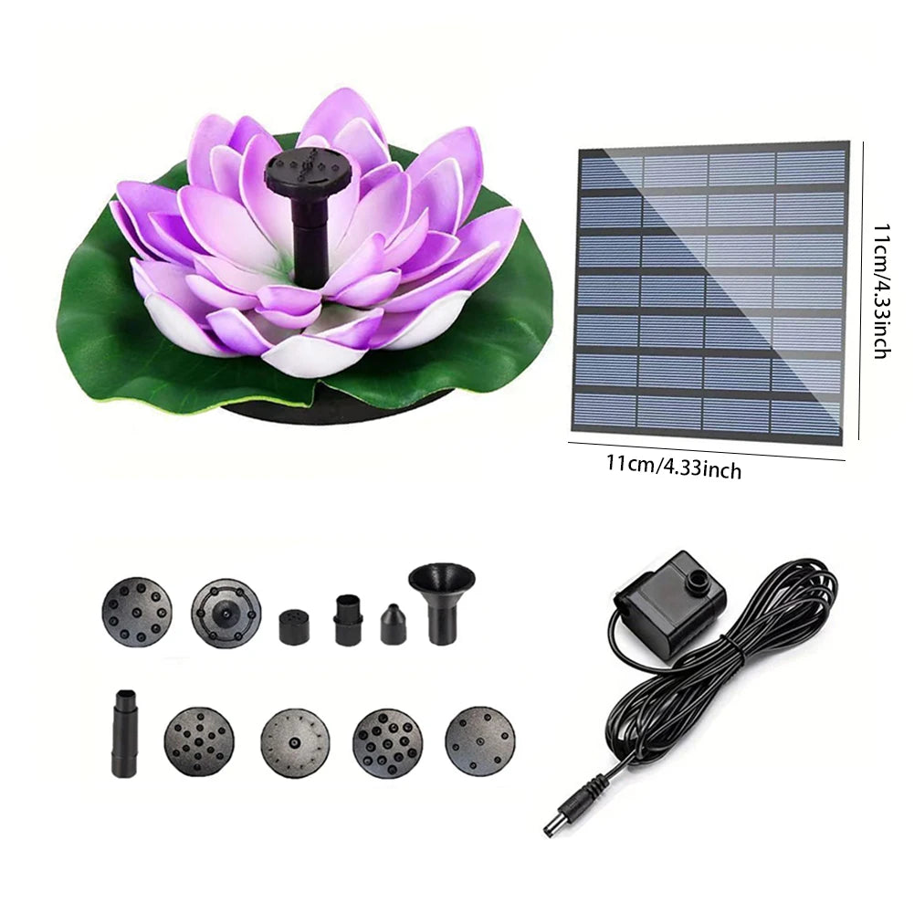 Solar-Lotus-Fontäne – Schwimmende Solar-Vogelbad-Lotusblume | Gartenbrunnen & Teichdekoration für Außenbereiche Kaufschwan®