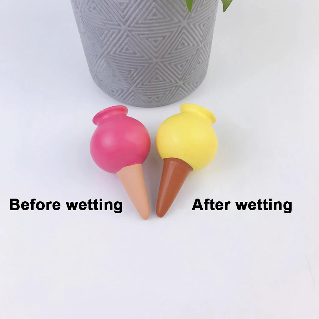 4 Stück Keramik Bewässerungsgeräte – Modernes Automatisches Tropfbewässerungssystem | Weinflaschen-Bewässerungskegel für Innen- & Außenpflanzen