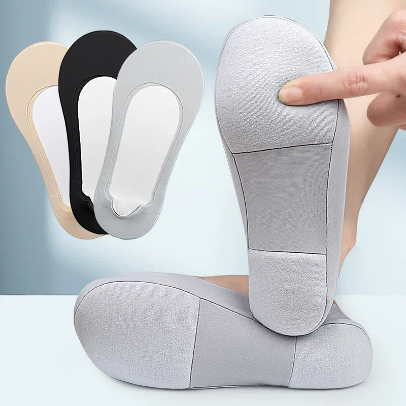 Damen Bootsocken mit Einlegesohle – Unsichtbare Plantarfasziitis Socken mit Stoßdämpfung & Rutschfestem Pad Kaufschwan®