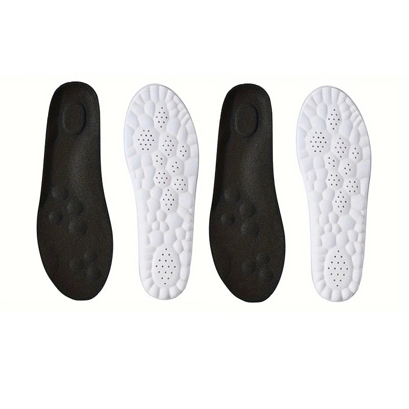 Latex Sport Einlegesohlen – Weiche Orthopädische Fußgewölbestütze | 1/2/4 Paar | Atmungsaktive & Geruchshemmende Schuheinlagen Kaufschwan® 2 Paar-Schwarz EU37-38