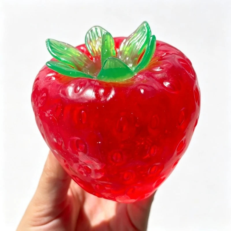 Erdbeer-Squishy – Weiches Formbares Knautsch- & Fidget-Spielzeug ohne Rückfederung für ASMR, Sensorik & Stressabbau Kaufschwan® Rot