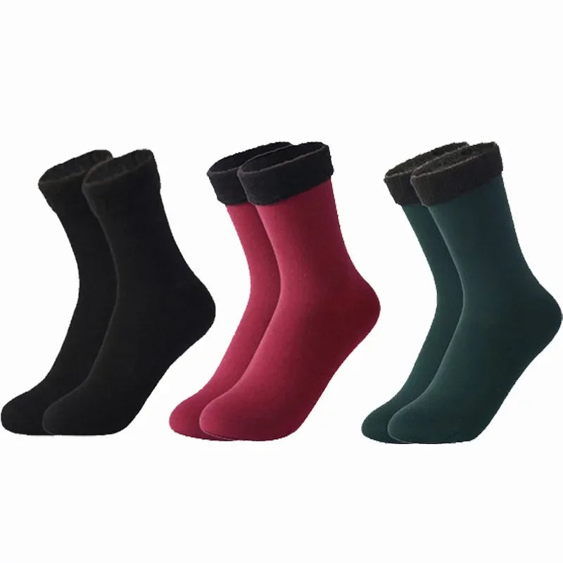 Damen Winter Warme Kurzsocken | Dicke Thermo Kaschmir Wolle Nylon Samt | Gemütliche Haus- & Stiefelsocken (1–20 Paar) Kaufschwan®