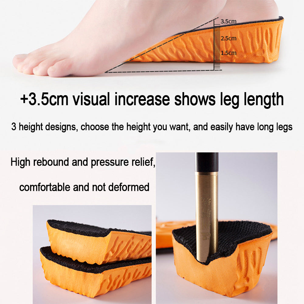 Unsichtbare Erhöhungseinlagen (1,5–3,5 cm) | Orange EVA Memory Foam Sport Einlegesohlen – Atmungsaktiv & Bequem für Herren Kaufschwan®