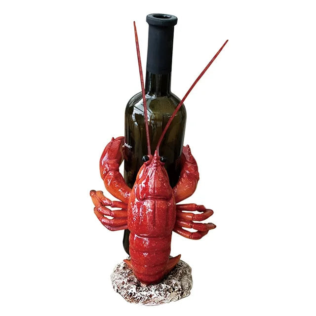 Hummer Weinflaschenhalter – Harz Langusten Flaschenständer | Maritime Küchen- & Bar Dekoration | Meeres-Themen Ornament