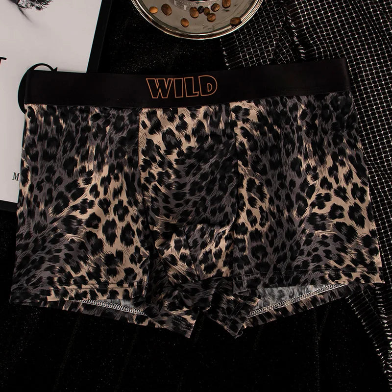 Leoparden-Print Herren Boxershorts | 1er oder 3er-Pack Bequeme Baumwollunterwäsche | Atmungsaktive Boxershorts | Größen M–XXL Kaufschwan® Schwarz M
