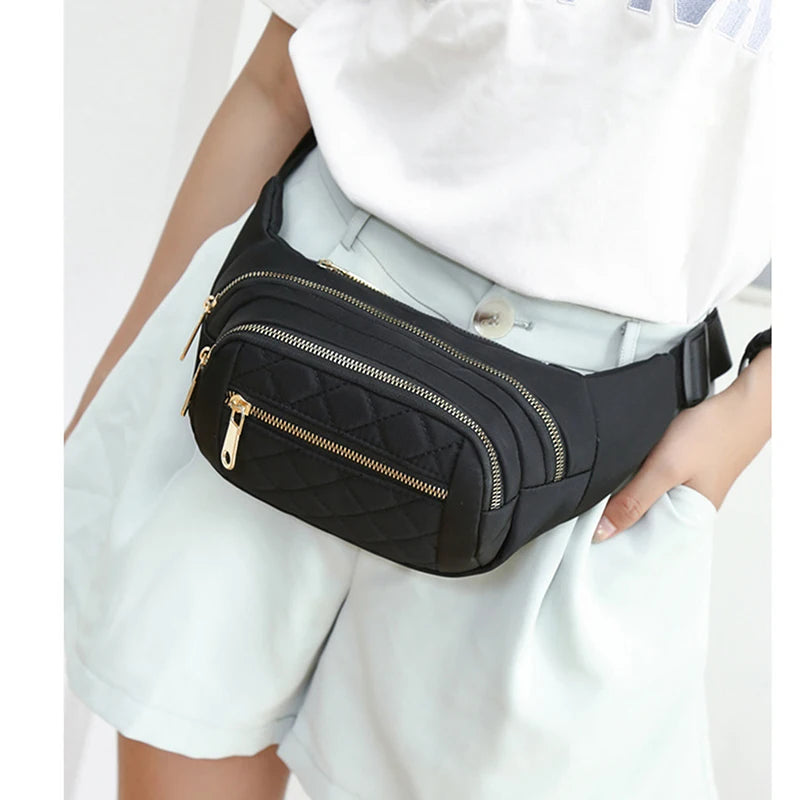 Damen Wasserdichte Nylon Gürteltasche – Designer Crossbody Brusttasche | Modische Fanny Pack, Banana Hip Bag & Reise Hüfttasche Kaufschwan®