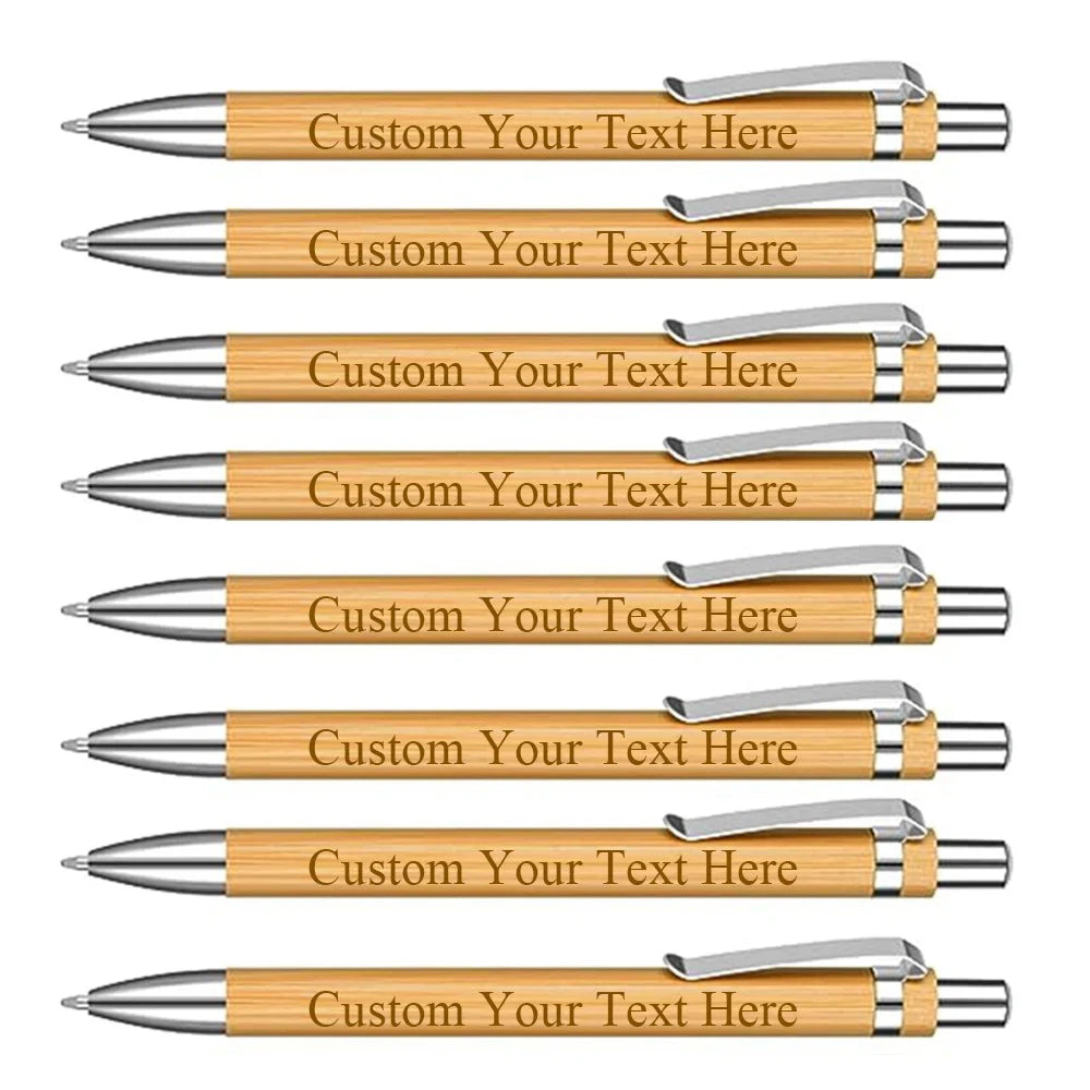 20–200 Stück Bambus-Kugelschreiber mit Gravur – Personalisierter Logo-Stift | Umweltfreundliches Geschenk für Hochzeit, Taufe & Baby-Party