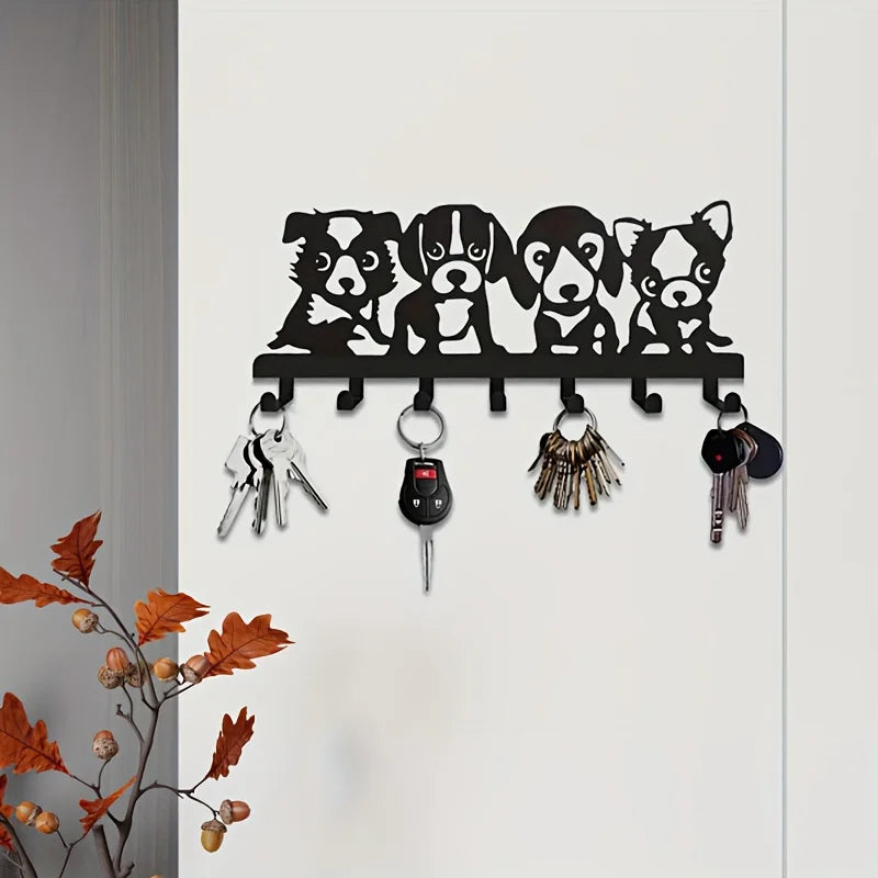 Eleganter Wandhaken im Hunde-Design – Künstlerische Wanddeko aus Metall | Einfach zu Montieren für Jacken, Hüte, Handtücher & Schlüssel