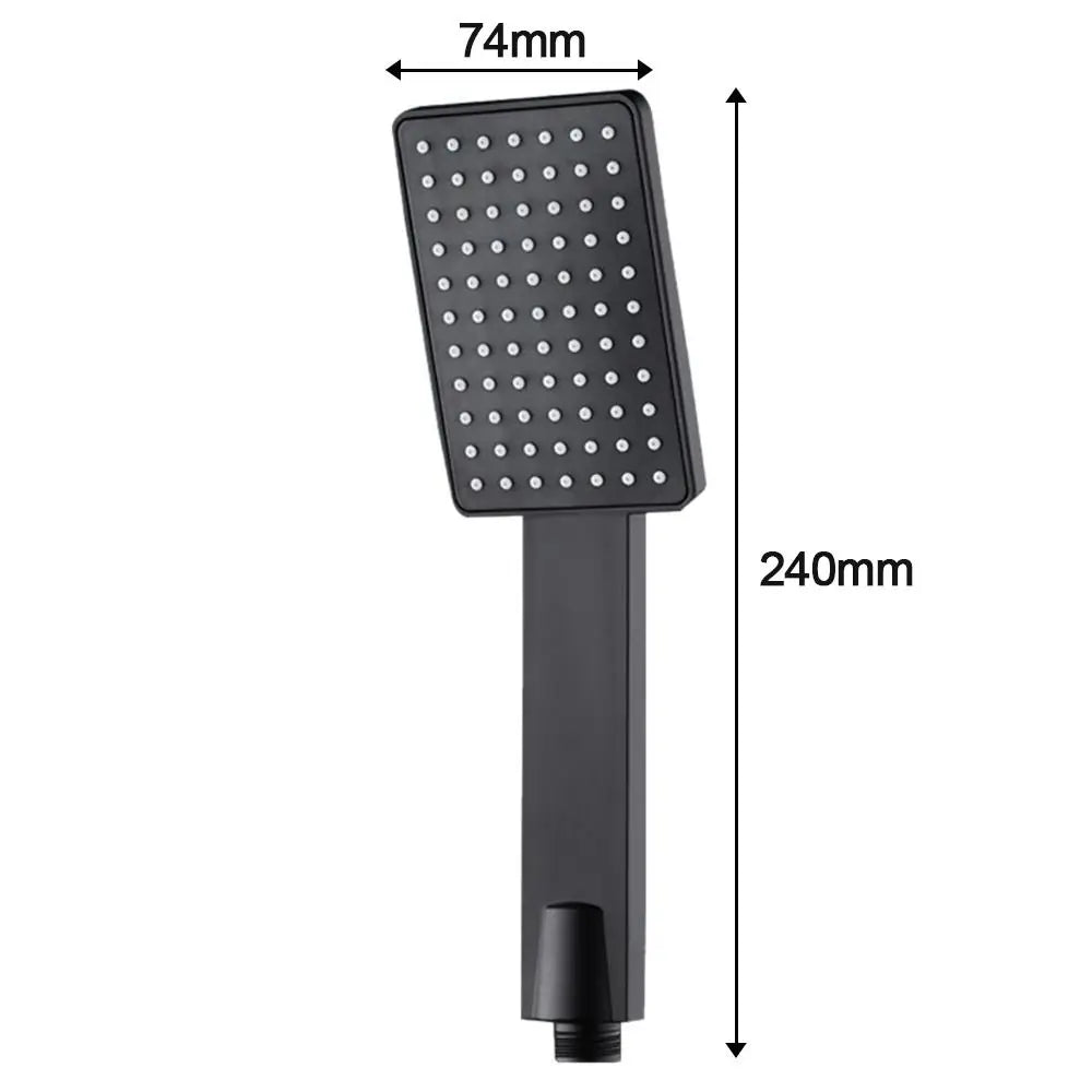 Hochdruck Handbrause Quadratisch – Multifunktionaler Universal-Duschkopf in Silber/Schwarz Kaufschwan®