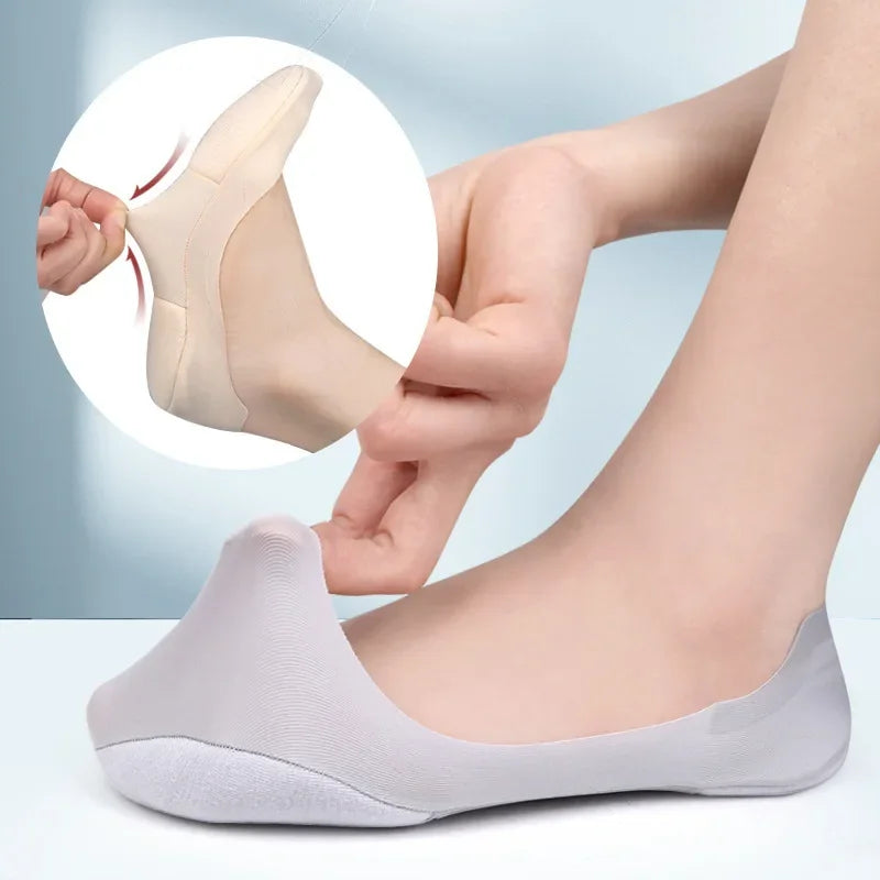 Damen Bootsocken mit Einlegesohle – Unsichtbare Plantarfasziitis Socken mit Stoßdämpfung & Rutschfestem Pad Kaufschwan®