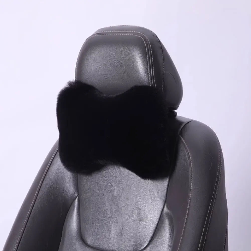 Winter Plüsch Nackenstützkissen fürs Auto – Universelles Kopfstützen- & Lendenkissen für Wärme & Komfort Kaufschwan®