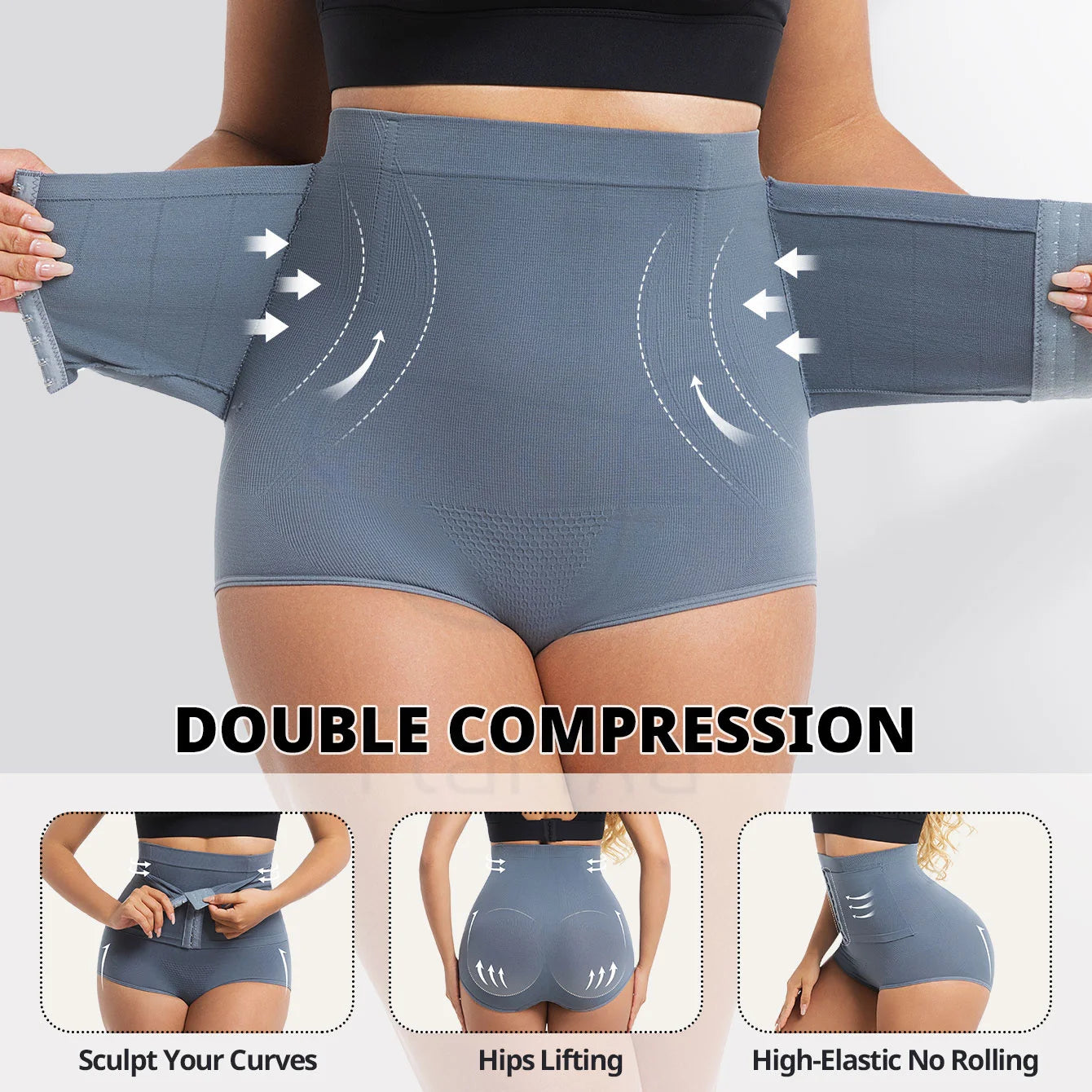 Nahtlose Damen Taillenformer Miederhose – Hohe Taille, Starke Kompression, Bauchweg Shapewear Body Shaper Kaufschwan®