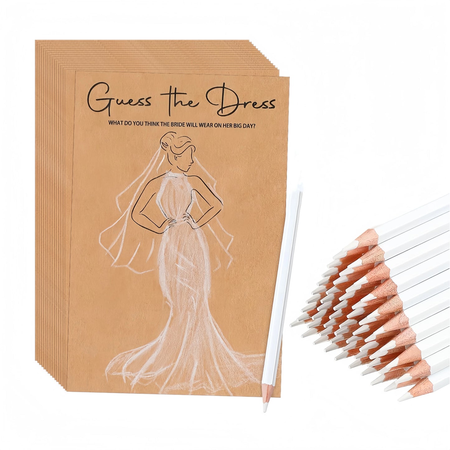 Brautparty Spiel „Kleid Erraten“ – Lustiges Hochzeits Spiel Set Kaufschwan®