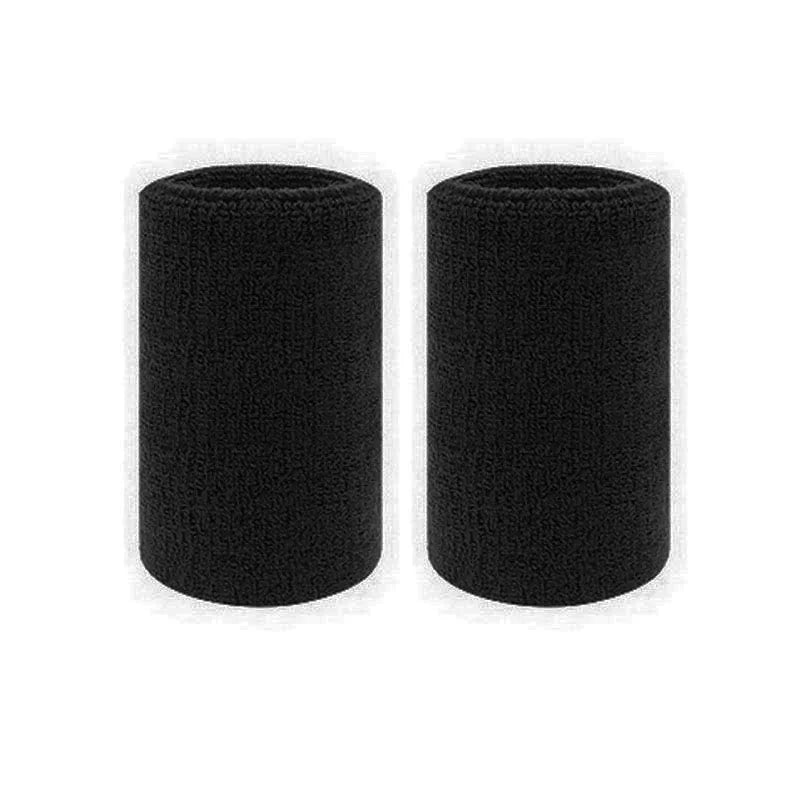 2 Stück Sport Schweißbänder – Schweißabsorbierende Tennis & Fitness Armbänder | Atmungsaktive Elastische Handgelenkbänder für Damen & Herren Kaufschwan® 2 Stück Schwarz 11 cm