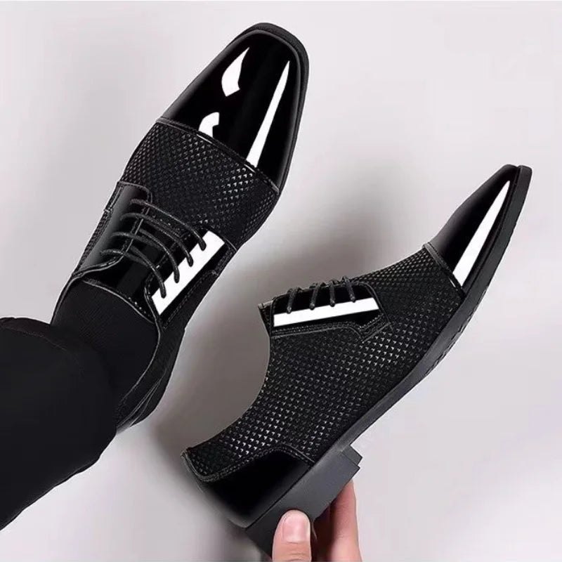 Herren Business-Freizeitschuhe – Atmungsaktive Lederschuhe mit Spitzem Design | Elegante Designer-Schuhe für Sommer & Alltag Kaufschwan®