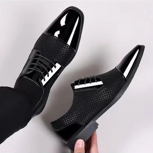 Herren Business-Freizeitschuhe – Atmungsaktive Lederschuhe mit Spitzem Design | Elegante Designer-Schuhe für Sommer & Alltag Kaufschwan®