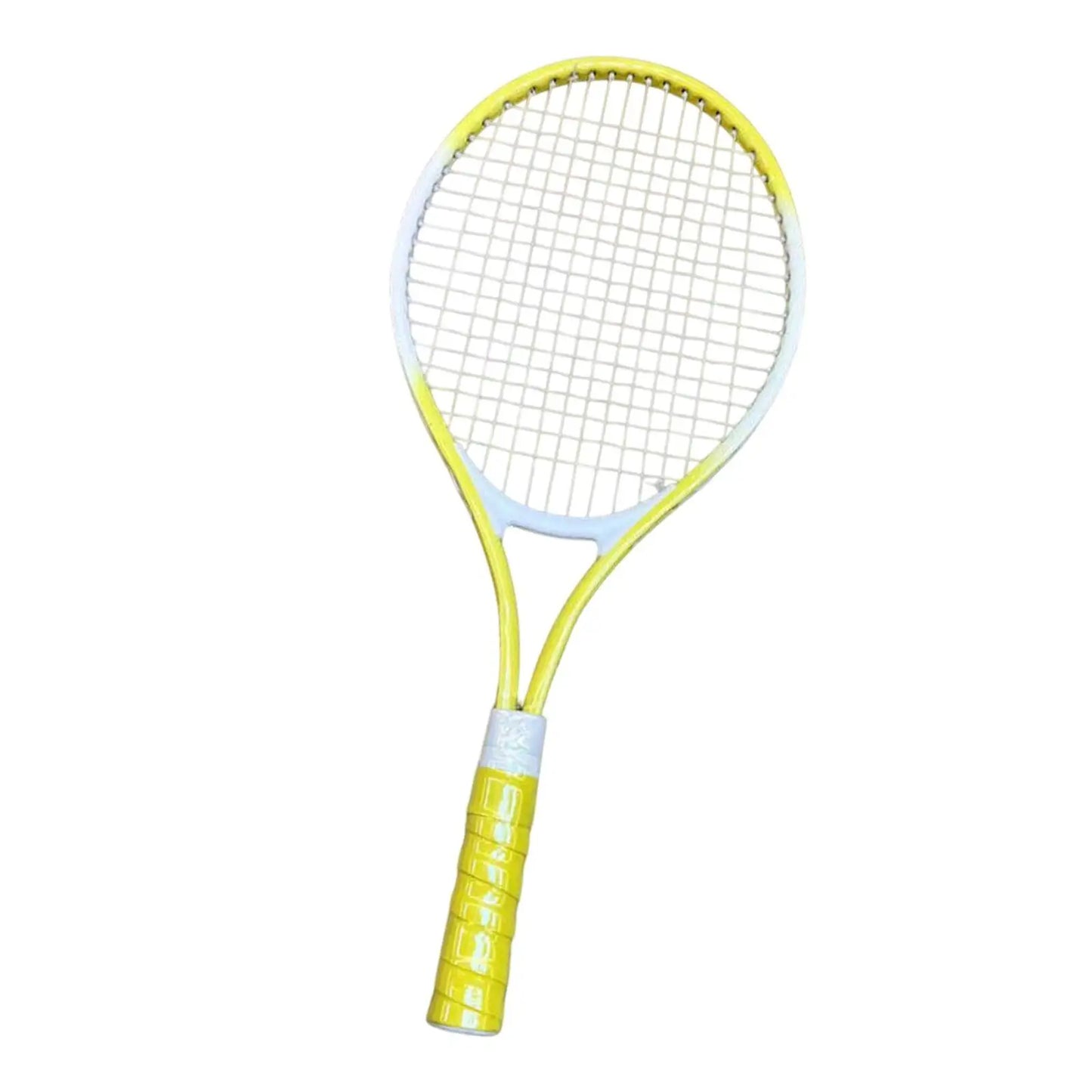 Tennis Schläger – Robuster Tennisschläger mit Hochfesten Nylon-Saiten | Praktisches Tennis Equipment für Park, Garten & Freizeitspiele Kaufschwan® Gelb
