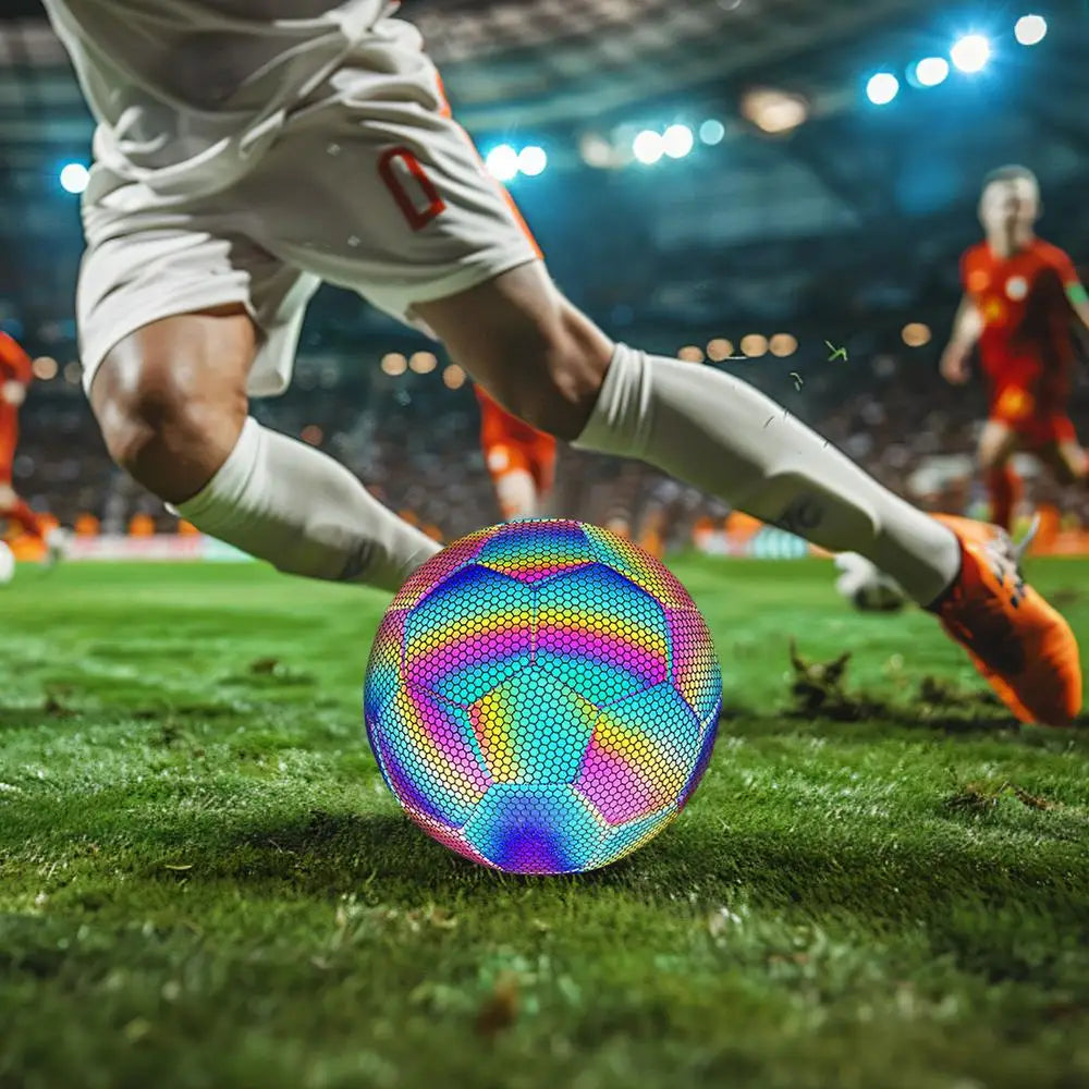 Reflektierender Leucht-Fußball – Glänzender Standard Größe 5 Ball für Nacht & Outdoor Training Kaufschwan®