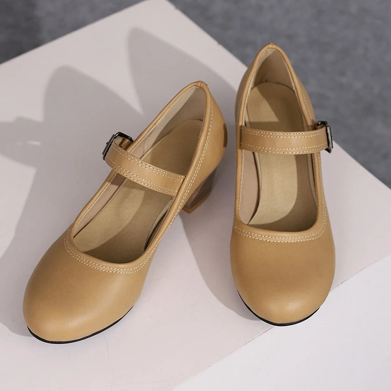 Damen Pumps mit Blockabsatz – Runde Spitze & 5 cm Absatz | Elegante Business-Schuhe für Büro & Karriere