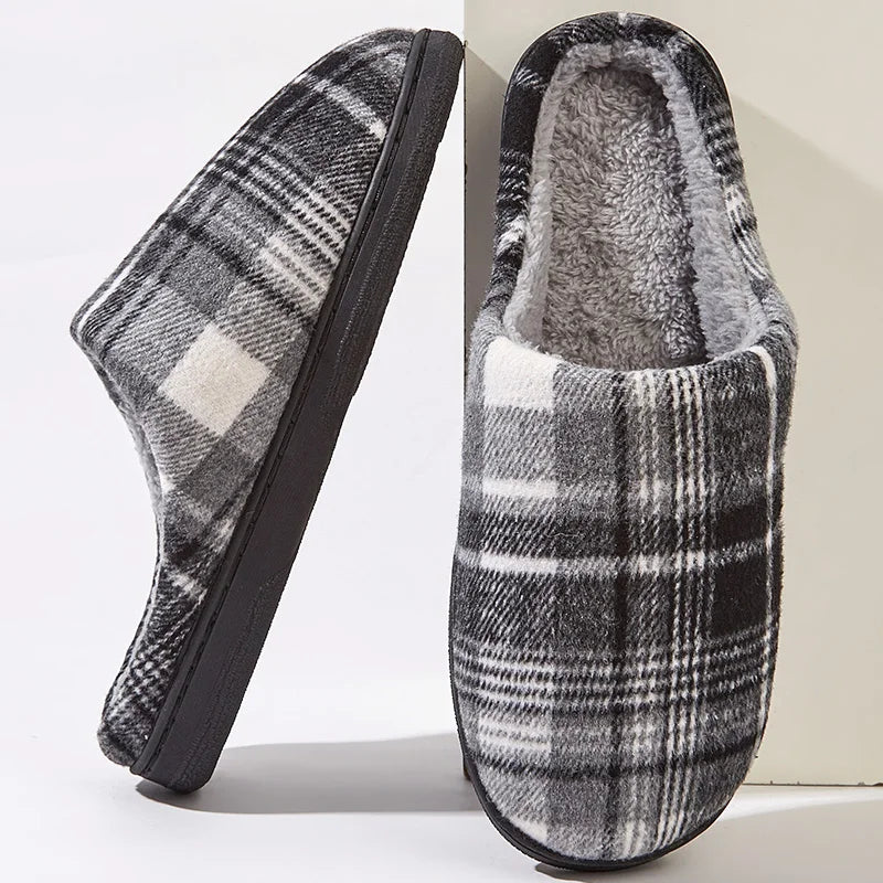 Herren Plüsch Hausschuhe | Bequeme Memory Foam Schuhe | Winter Warm & Weich Schlafzimmer Hausschuhe Kaufschwan®