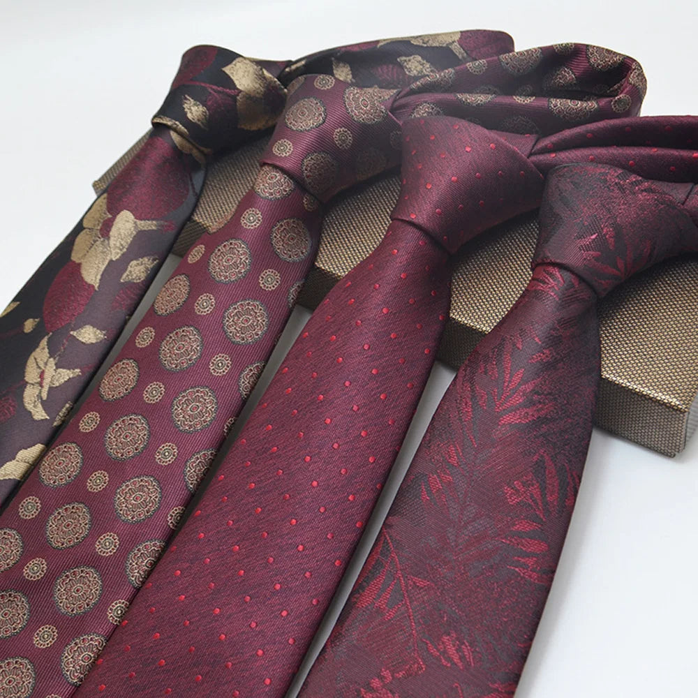 Herren Jacquard-Krawatte 8 cm – Hochwertige Krawatte mit Punkt- & Blumenmuster | Elegantes Accessoire für Business, Büro & Hochzeit Kaufschwan®