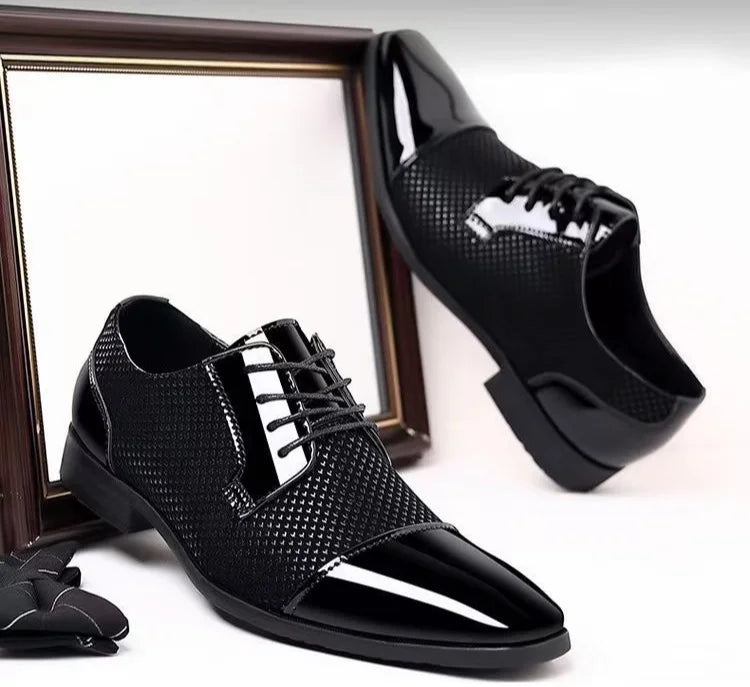 Herren Business-Freizeitschuhe – Atmungsaktive Lederschuhe mit Spitzem Design | Elegante Designer-Schuhe für Sommer & Alltag Kaufschwan®