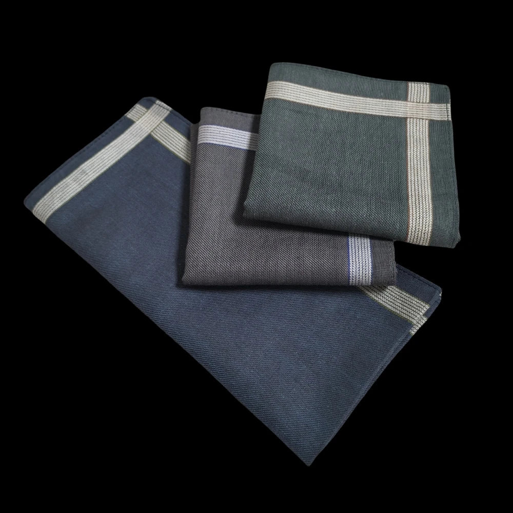 3er Set Herren Taschentücher aus Reiner Baumwolle – Dünnes Satin Einstecktuch, Weiches Anzug Accessoire 43CM / 16.9IN Kaufschwan®