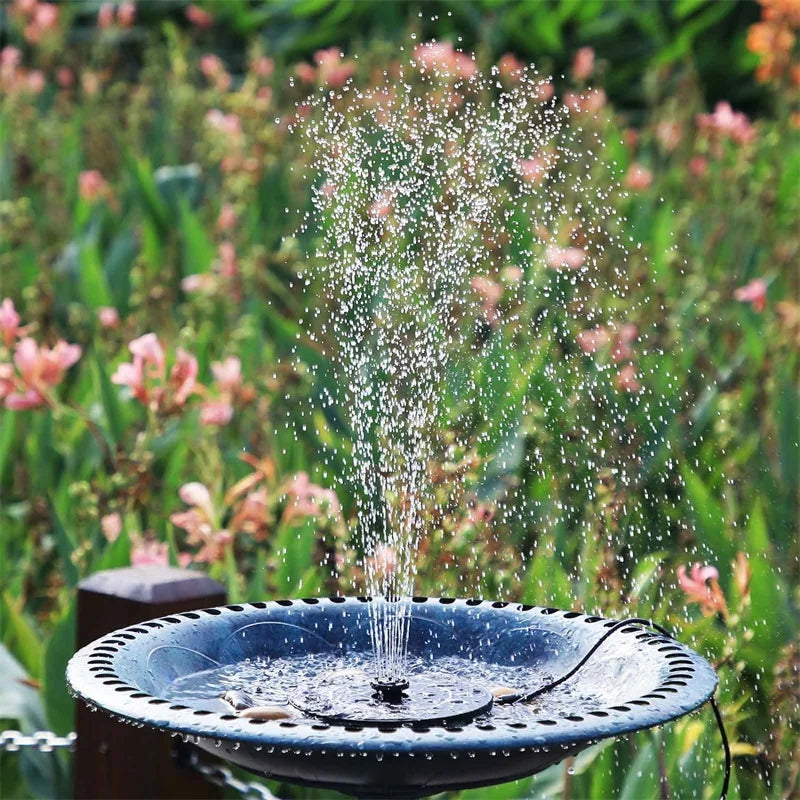 Solar-Wasserbrunnenpumpe mit 1,2m Kabel – Solarbetriebene Vogelbad-Fontäne mit 6 Düsen | Für Garten, Teich & Outdoor-Dekoration Kaufschwan®