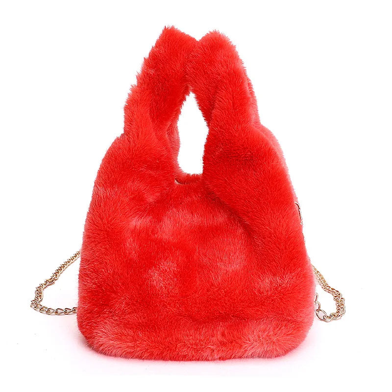 Modische Nischen-Handtasche mit Farbverlauf – Plüsch Damen Crossbody & Schultertasche im Trendigen Design