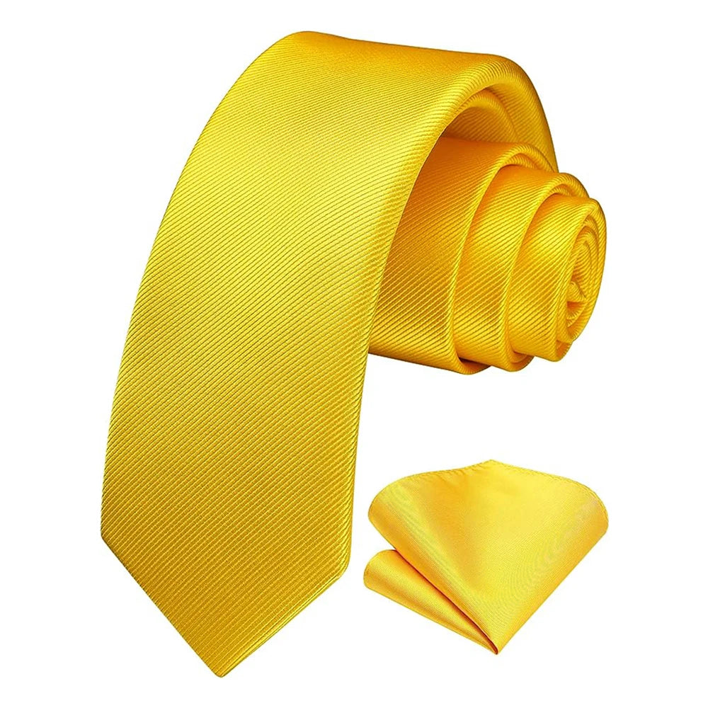 Herren Seidenkrawatten-Set – 6 cm Schmale Krawatte mit Passendem Einstecktuch | Elegantes Geschenk für Hochzeit, Business & Formelle Anlässe