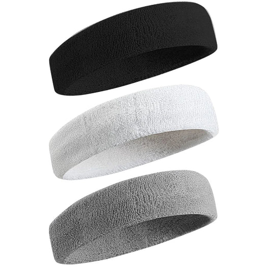 3 Stück Schweißfeste Sport Stirnbänder für Damen & Herren – Feuchtigkeitsableitende Elastische Schweißbänder für Tennis, Basketball, Laufen & Fitness Kaufschwan®