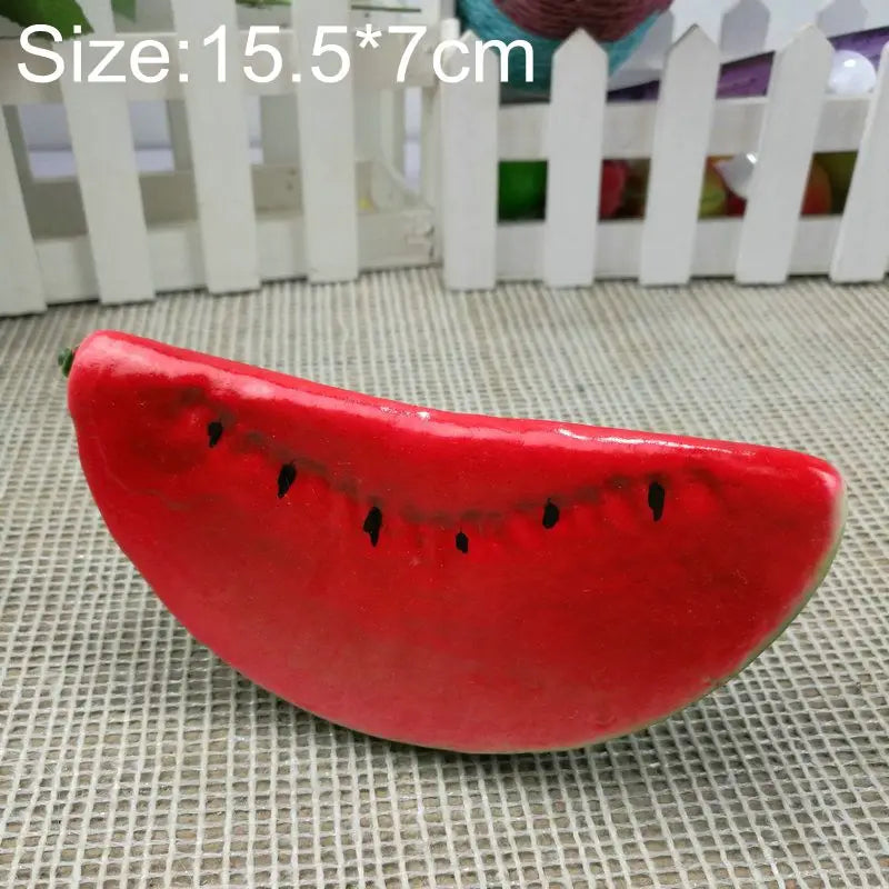 Kunststoff Simulationsfrüchte Set – Künstliche Früchte mit Wassermelone, Apfel, Orange, Birne, Zitrone, Mango, Pfirsich, Traube & Banane