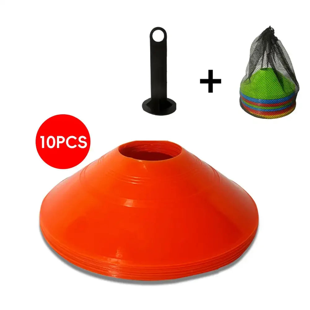 10er Set Trainingskegel – Fußball & Agility Trainingsausrüstung für Kinder & Profis | Sportmarkierungen für Geschwindigkeits- & Koordinationsübungen Kaufschwan® 10 Stück Orange Set
