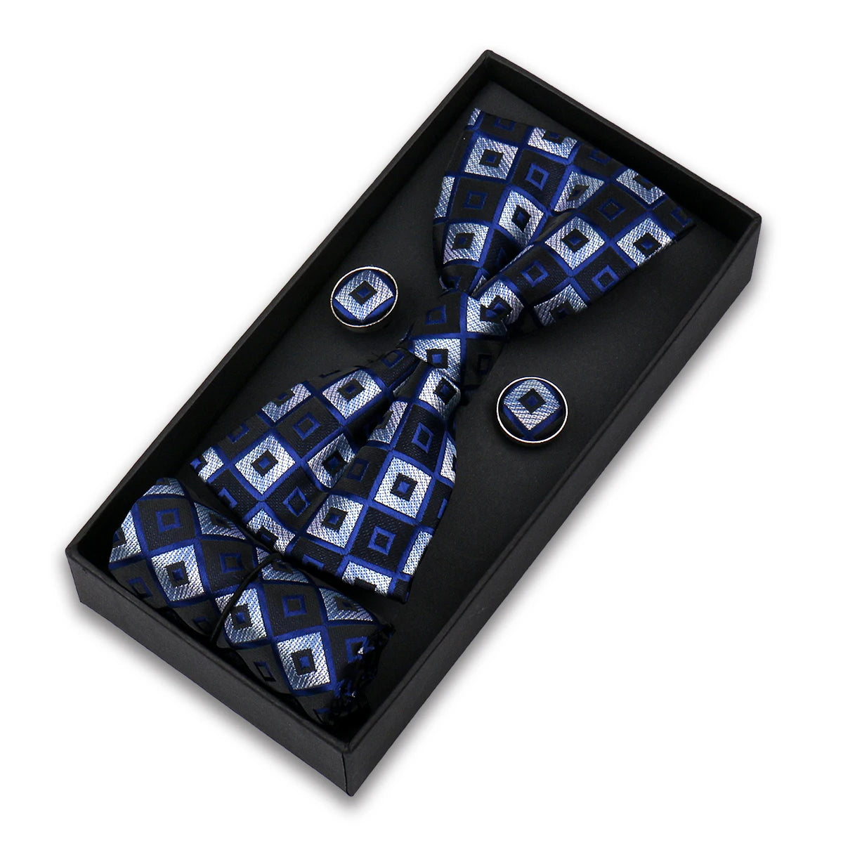 Herren Fliegen-Set – 3-teiliges Geschenkset mit Fliege, Einstecktuch & Manschettenknöpfen | Elegantes Rotes Accessoire für Business & Hochzeit