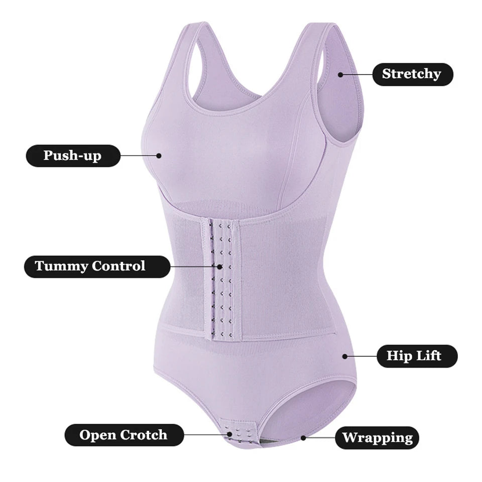 Damen Bodysuit Shapewear mit Reißverschluss & Gürtel – Figurformende Faja, Bauchweg Korsett & Taillentrainer Kaufschwan®