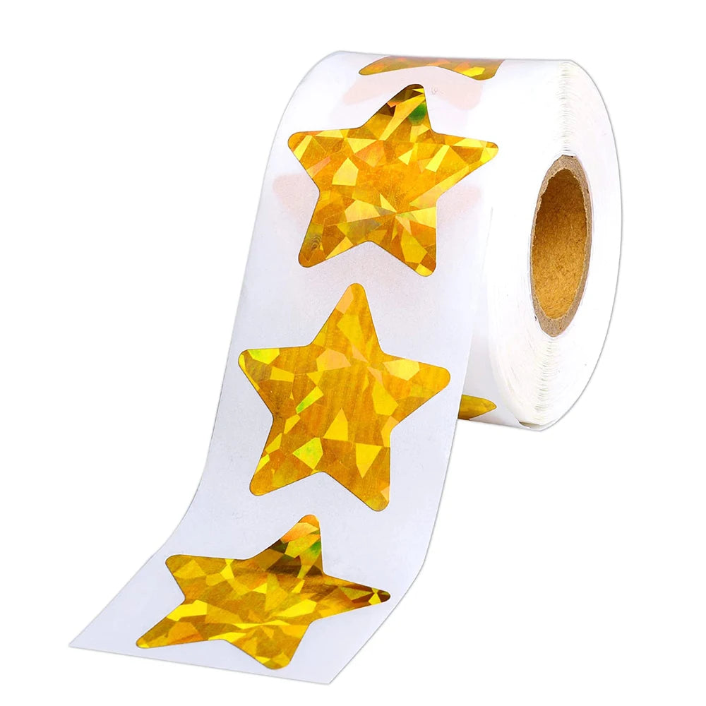 50–500 Stück Silberne Folien-Sternaufkleber – Holografische Belohnungs-Sticker für Kinder, Lehrer & Bastelarbeiten | Glänzende Sterne für Dekoration & Unterricht