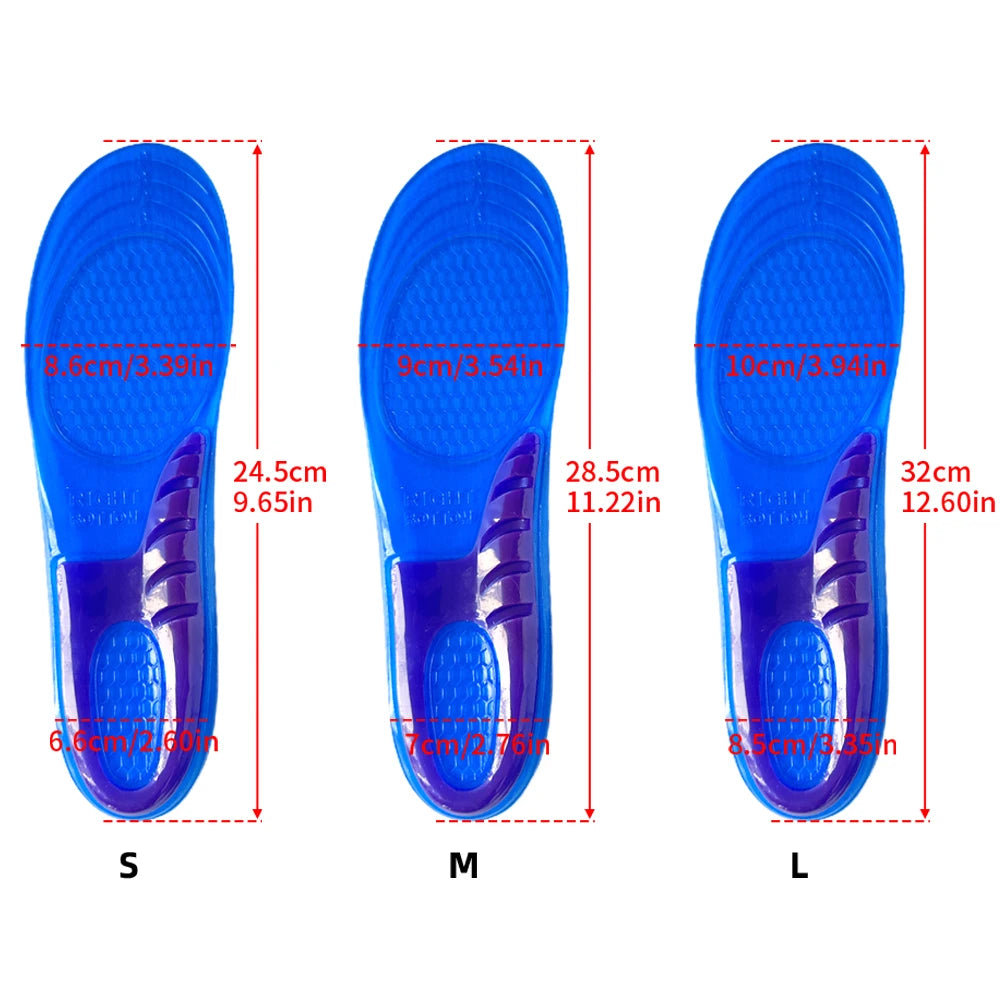 Silikon Gel Einlegesohlen für Schuhe | Weiche Stoßdämpfende Sportschuhe Einlagen | Rutschfeste Fußpflege Einlagen für Damen & Herren Kaufschwan®
